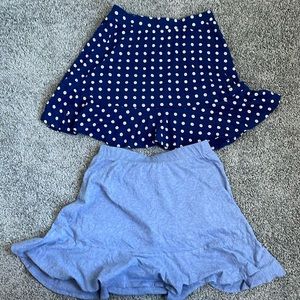 Lands End Girls Set of 2 Skirts w shorts sewn in
